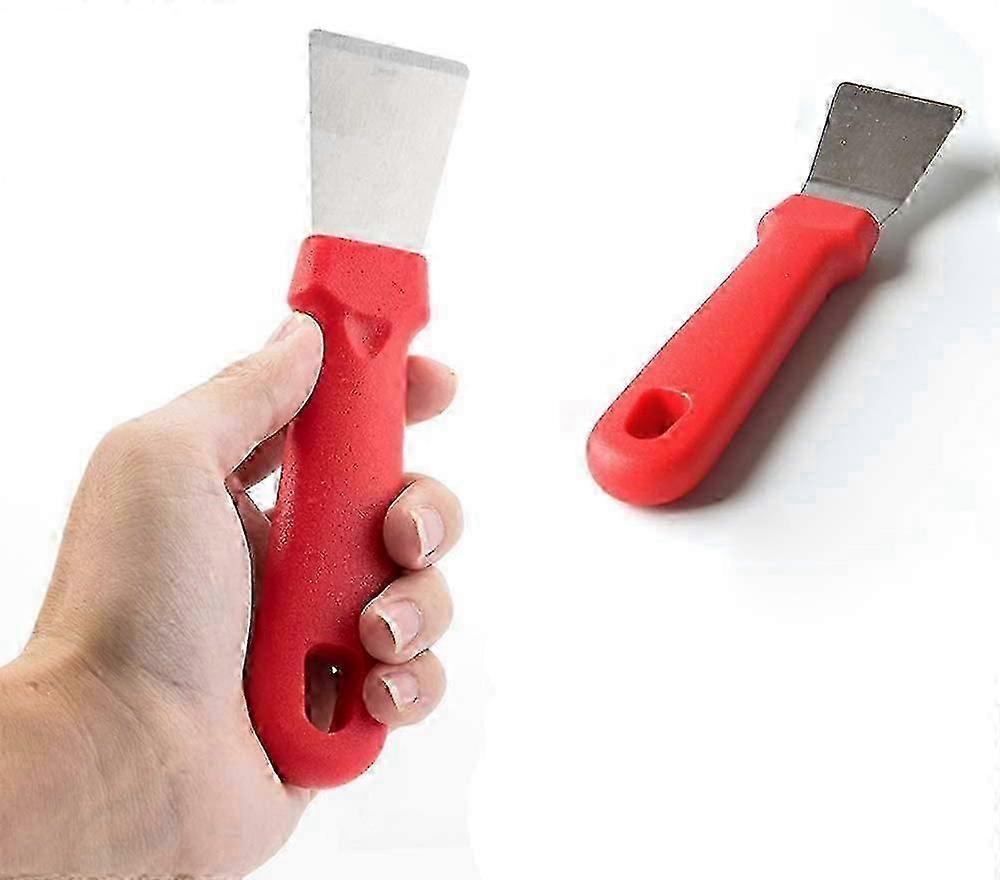 مكشطة تنظيف, أواني تنظيف للأفران, مواقد, موقد حثي, مكشطة ستانلس ستيل, بلاستيك متعدد المطابخ, أحمر, 2 قطعة