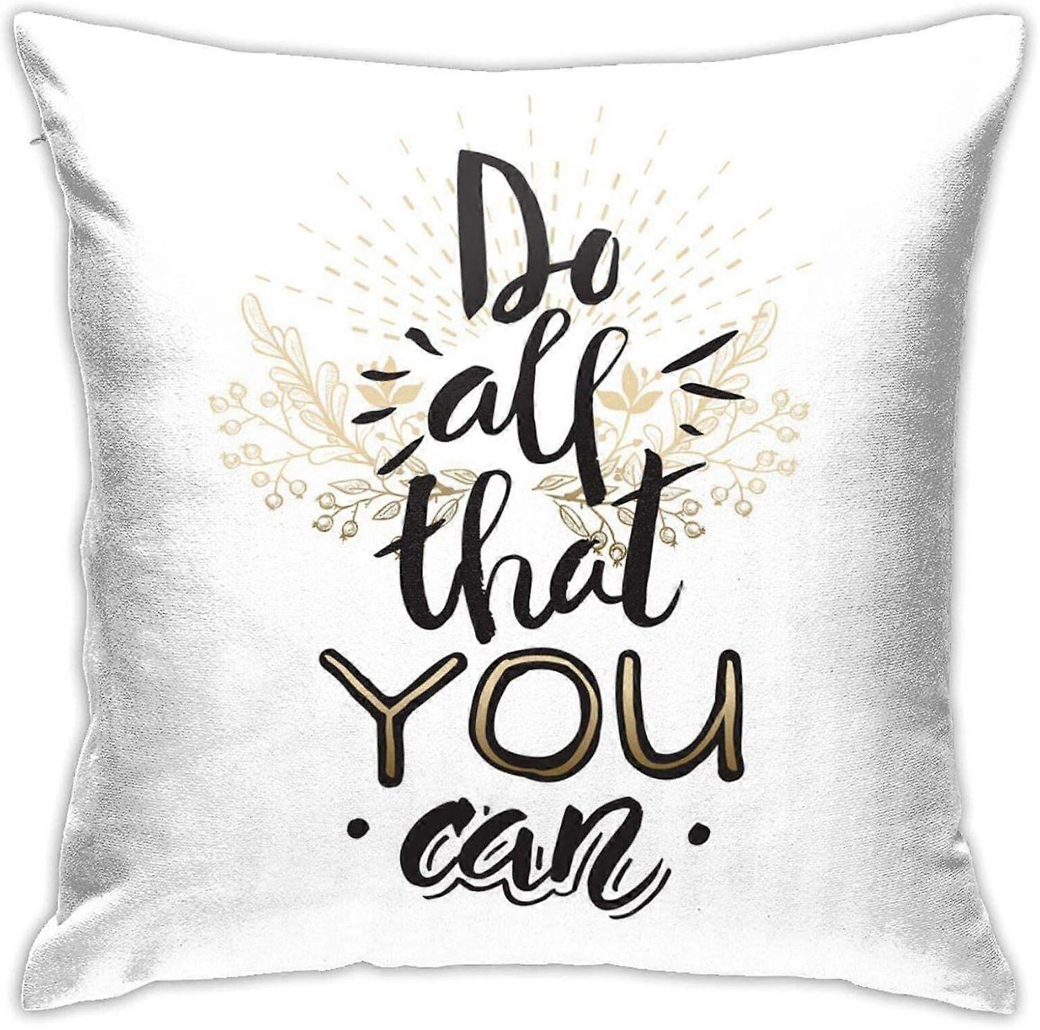 v99感動的な引用あなたが投げることができるすべてのことを行う枕カバーホームリビングルーム寝室のソファチェア18X18インチ枕カバー45X45cm -TB099