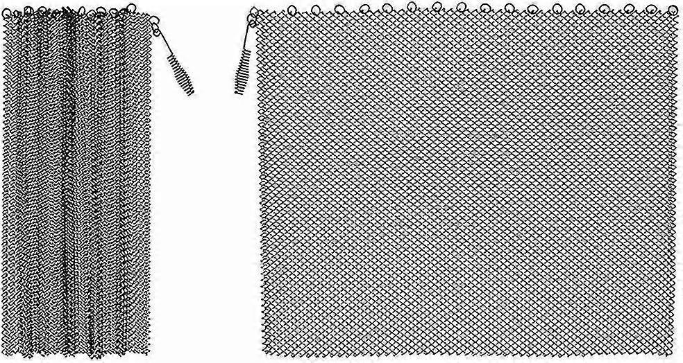 2025 Fireplace Mesh Curtain,2pcs Mesh Screen Enhance The Style Of Fireplace, Wide Pannels Prevent Sparks Black
