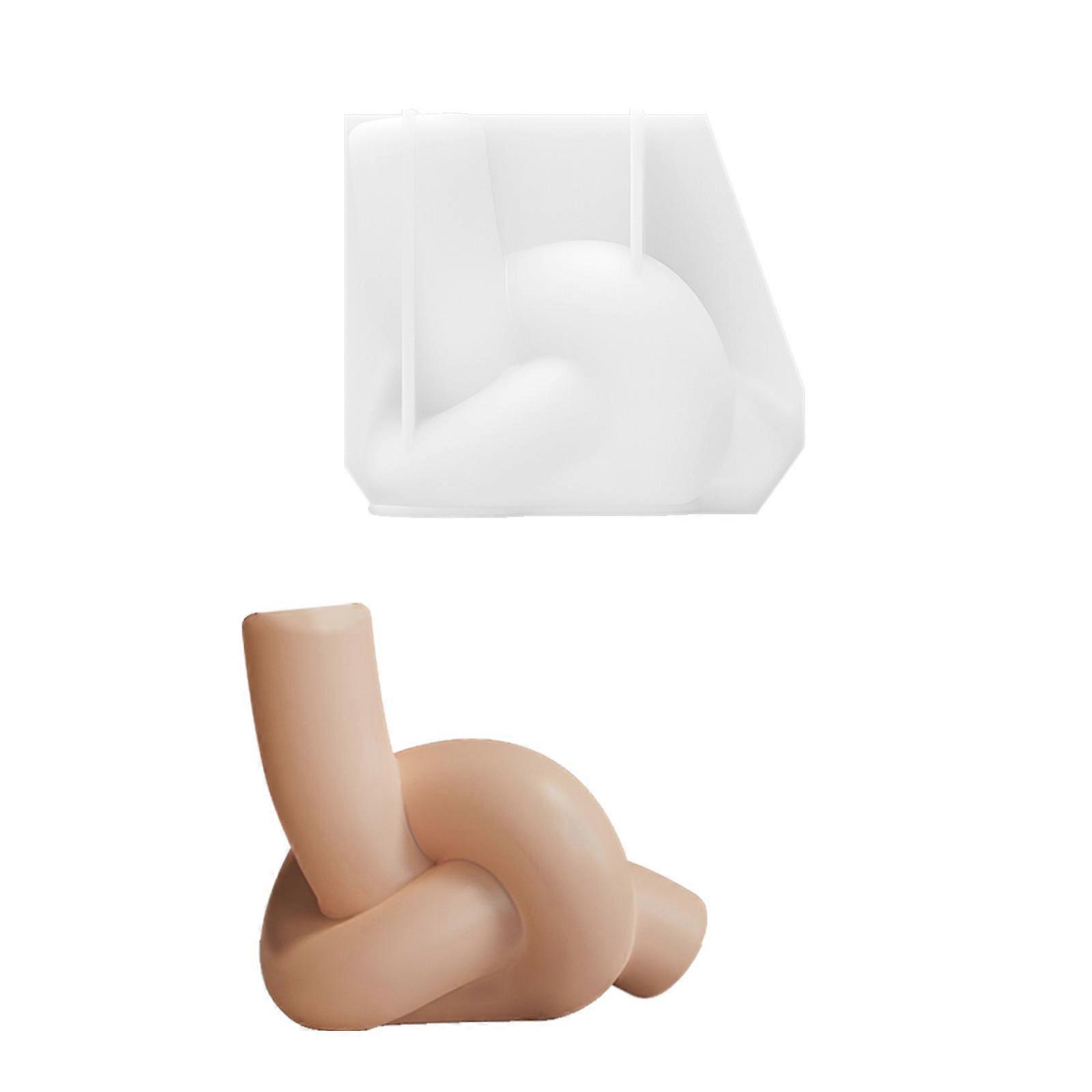 Easy Releases Silicones Candle Holders Molds For Artistic Creation Intricate Rope Knot Design Candlestick Molds Project Multicolor