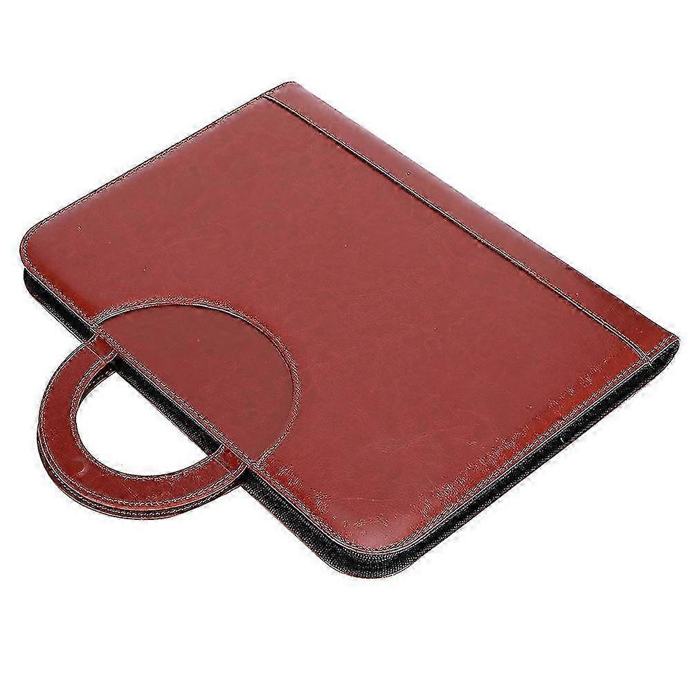 PU Leather Folder A4 Business Multifunctional Portable Manager Zipper Bag Binder Storage Folder