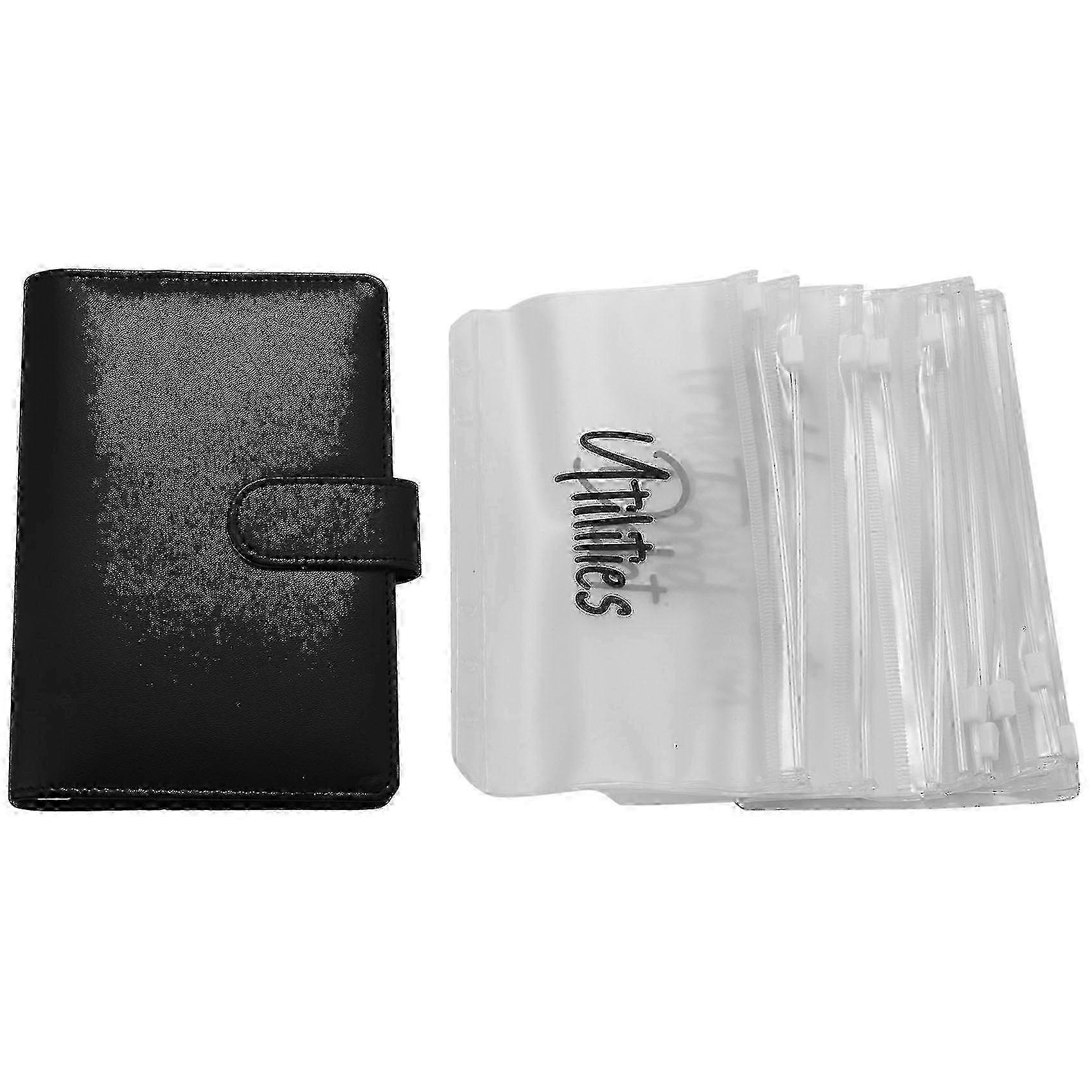 A6 Pu Leather Notebook Magnetic Personal Planning Binder With 12 Binder Pockets Binder Zipper Folde