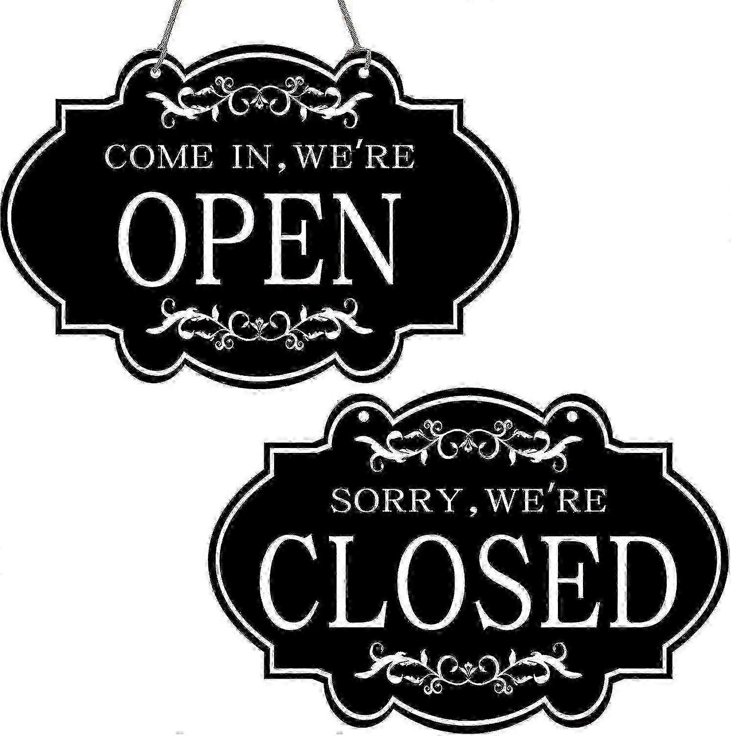 Open Closed Sign (30 x 20 cm), Double Sided Reversible Come In We