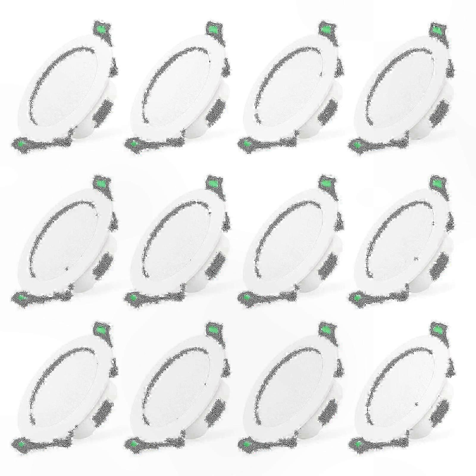 12 Pack Slim Recessed LED Downlights, 7W White Ceiling Spot Lights