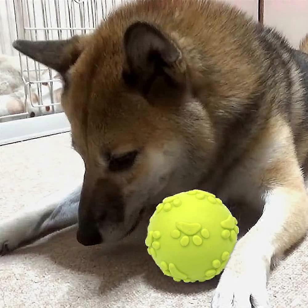 4個犬のおもちゃボール犬きしむボール犬噛むおもちゃボール小さな中型犬のトレーニングと歯のクリーニングのためのボール