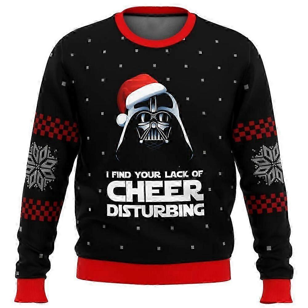Vader Lack of Cheer csúnya karácsonyi pulóver férfi női pulóver kerek nyakú hosszú ujjú felső karácsonyi ruházat