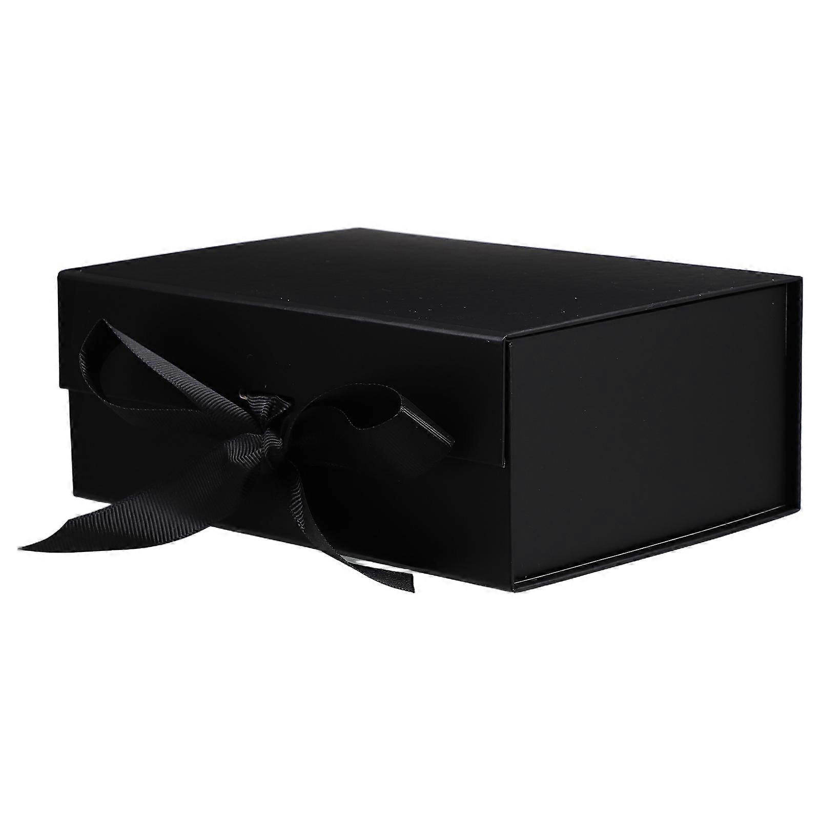 Collapsible Black Box with Ribbon for Party Favor Packaging