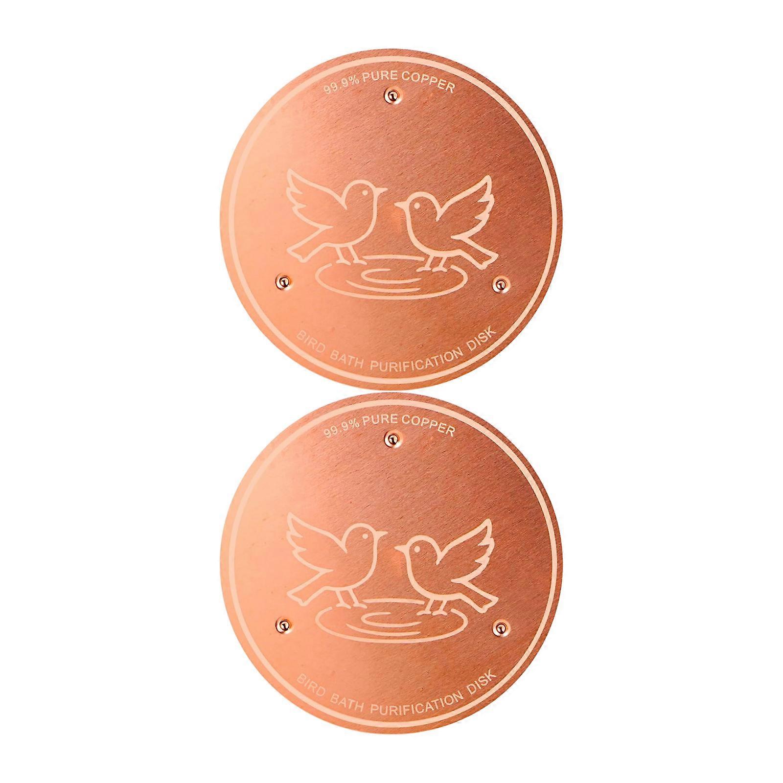 Bird Bath Copper Disk 3 Prong Stabilized Design Low Maintenance Pet Fountains Accessory Multicolor