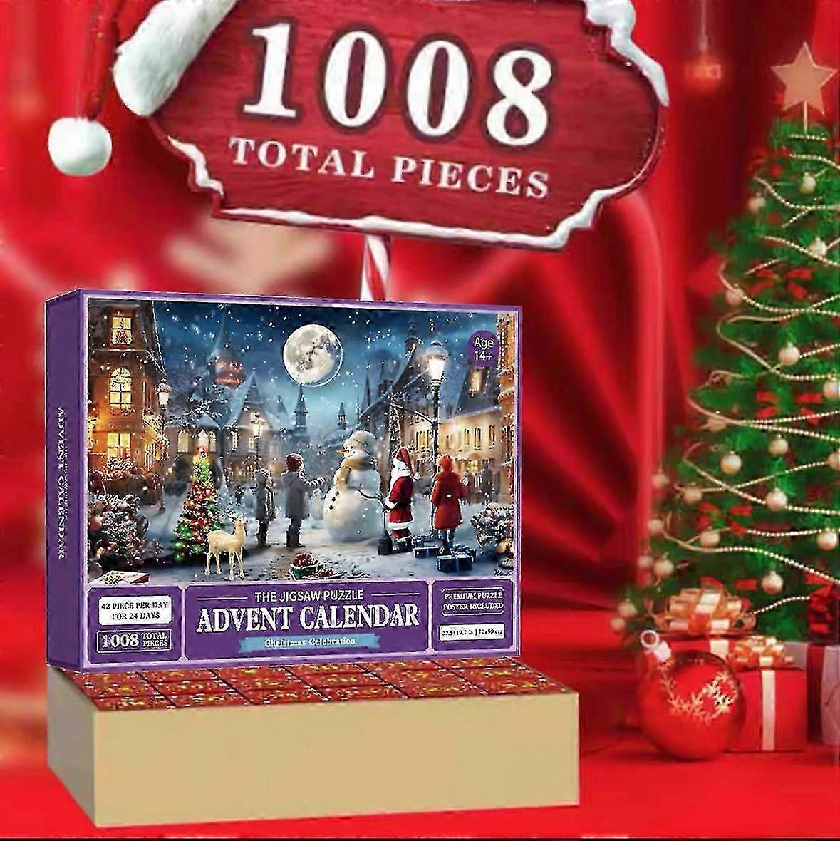 Christmas countdown ornaments puzzle with 24-piece advent calendar set