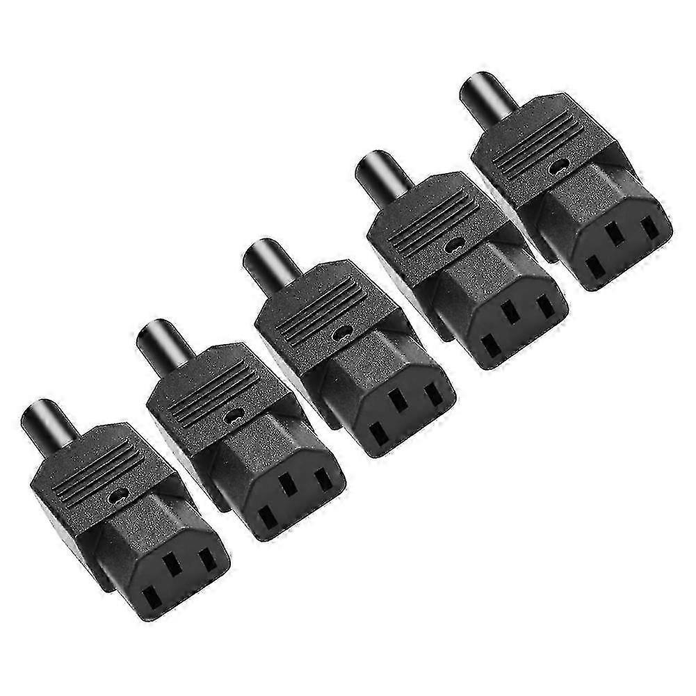 5-Pack IEC C13 Power Plug Connector with 3-Pin Female Power Socket - 250V Max Load - for 10 Unit