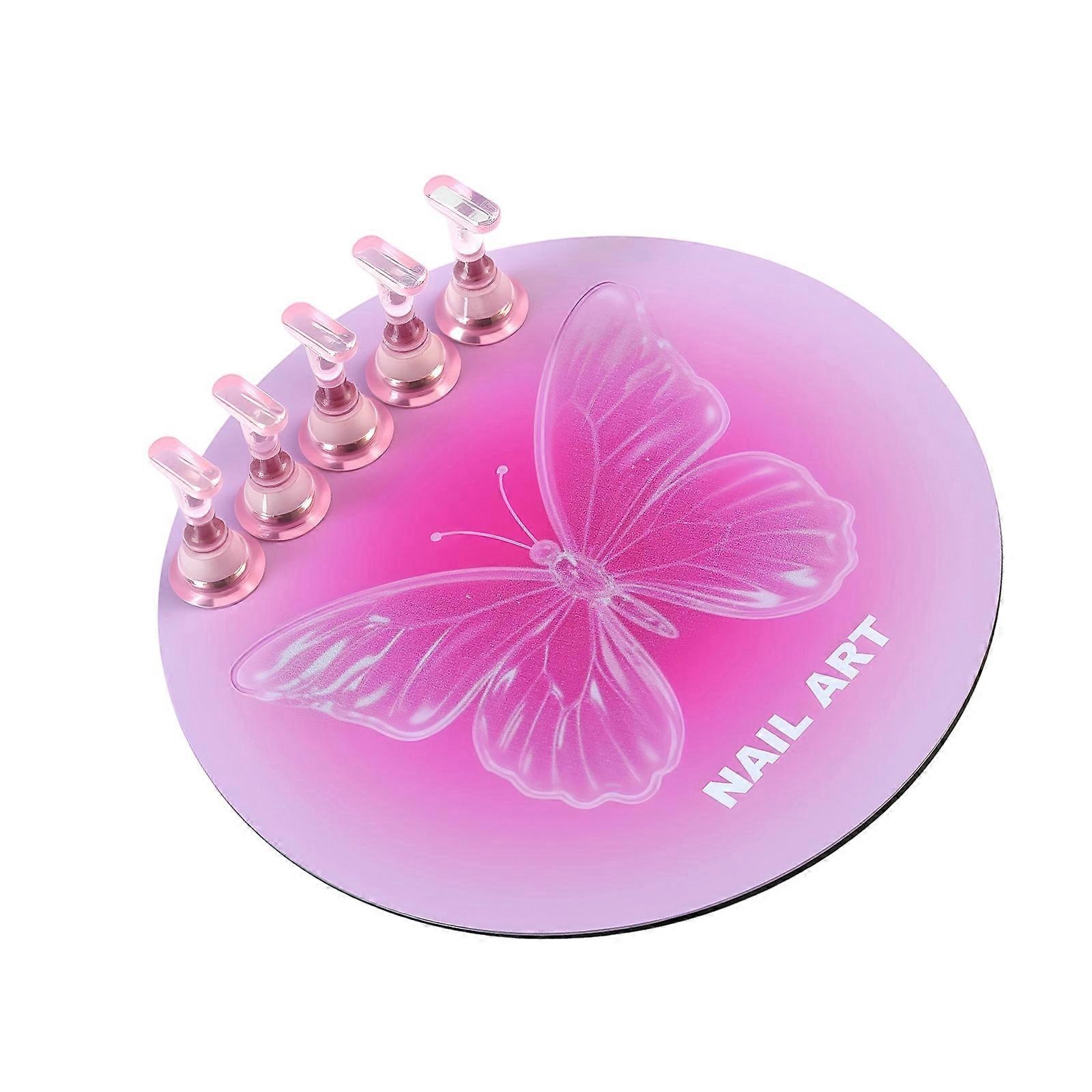 Reusable Magnetic Nail Display Stand With Interchangeable Heart Shaped Acrylic Base For Art Training And Decoration Multicolor