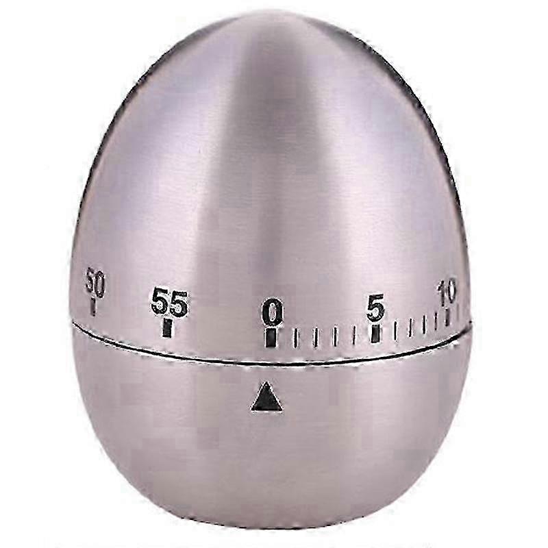 Silver 60 - minute mechanical egg timer with cute design for kitchen use