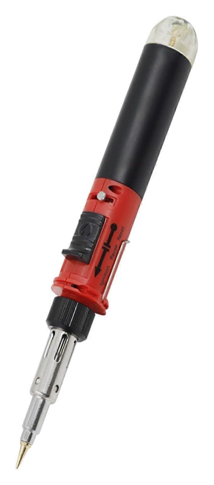 Portable Butane Soldering Iron Torch 1300°C Cordless Welding Pen Set for Metal  Red