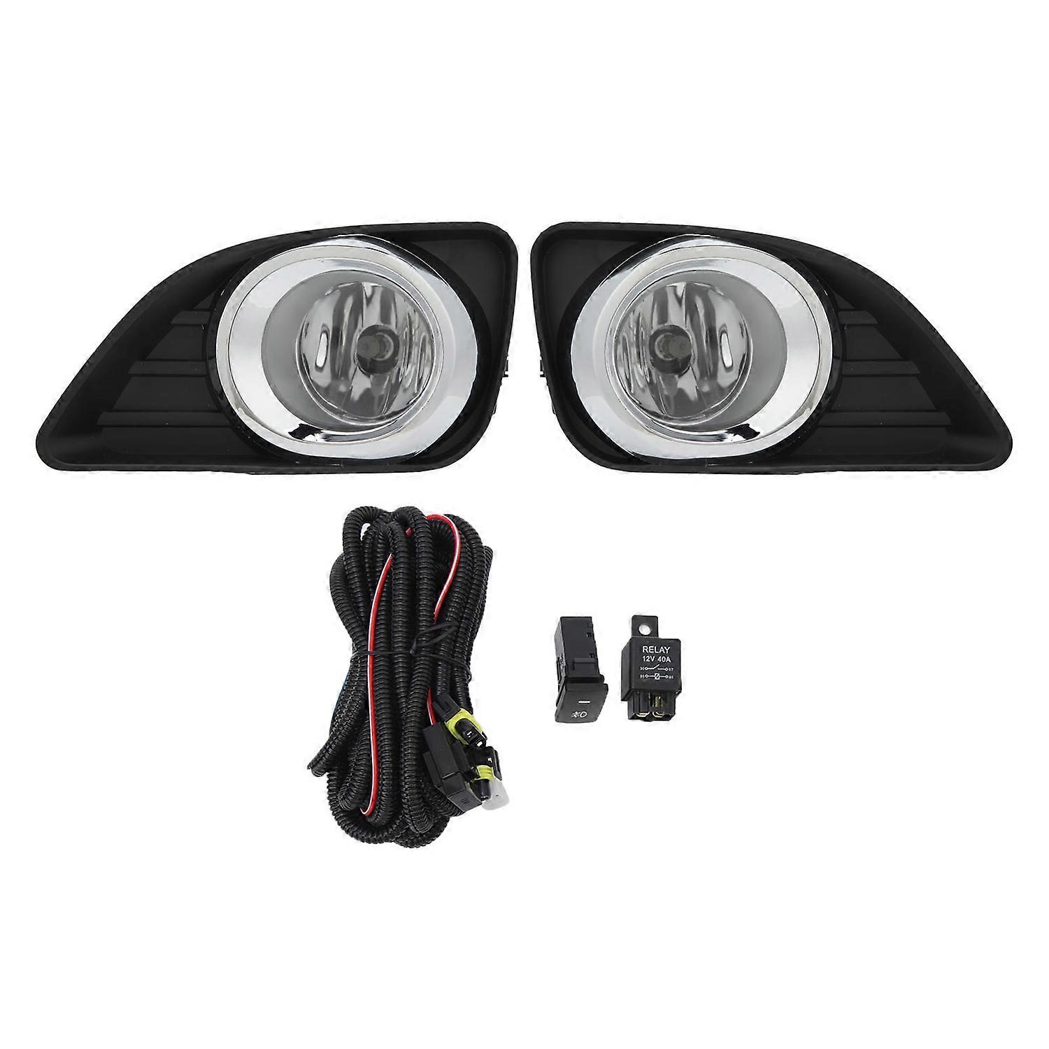 2 Pcs Fog Light Trim Set 52040 06090 Driving Front Fog Light Lamp Assembly Grille Cover Set for Camr