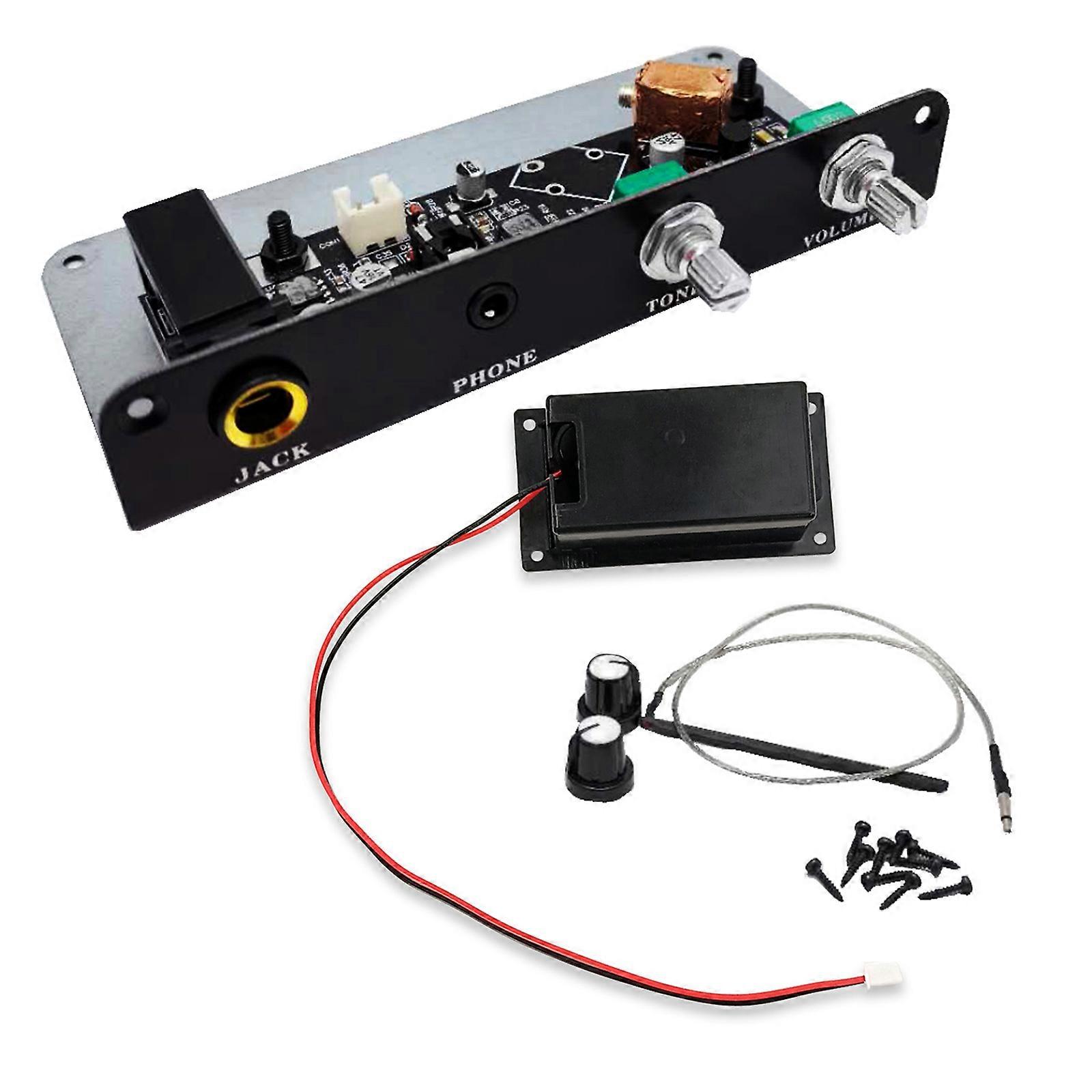 Balanced Sensing Piezo Equalizer Silence Preamp Pickup Silence Guitar Equalizer Pickup with Tone Volumes Control Knob Multicolor