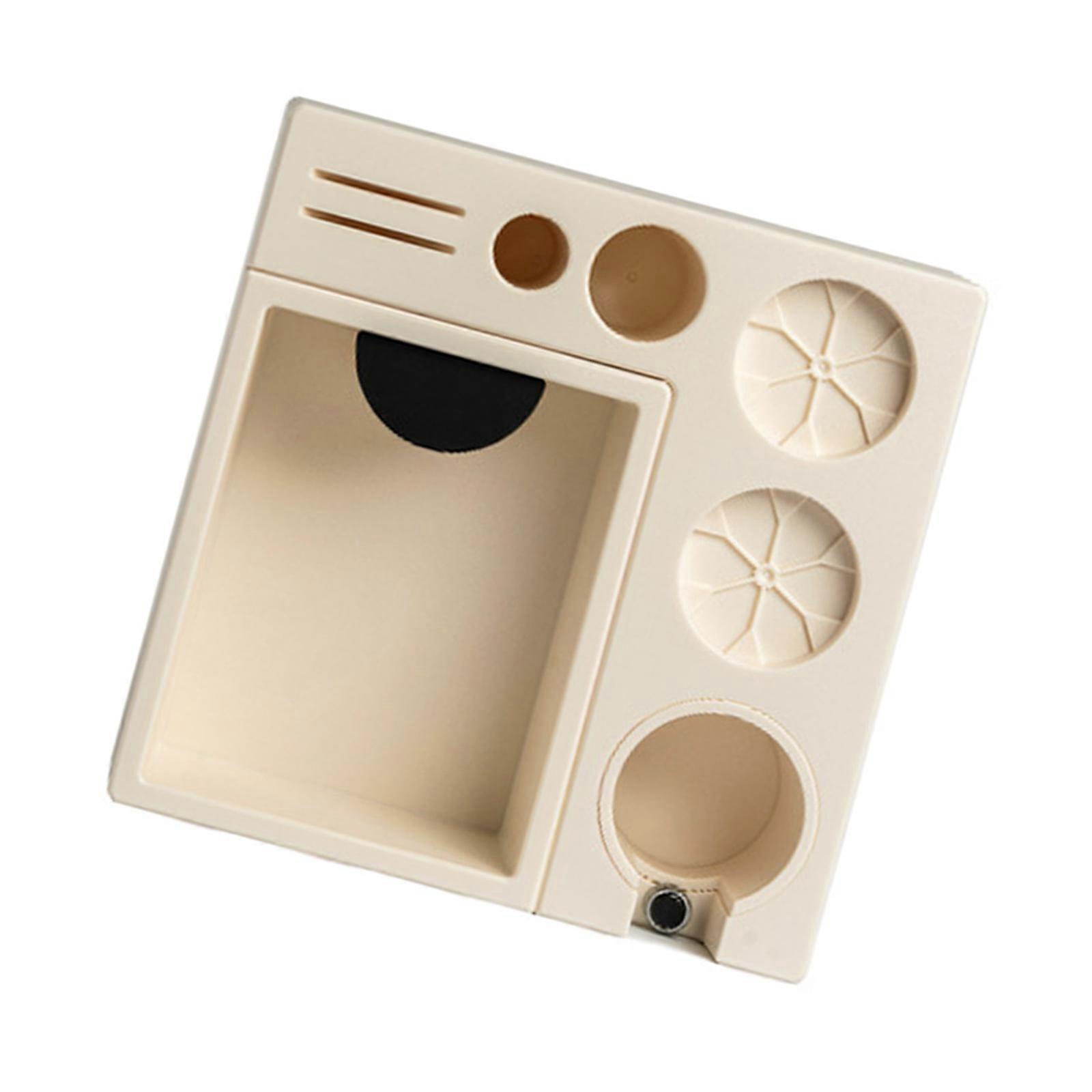 Durable ABS Coffee Tool Station Feature Removable Knockbox and Ergonomic Layouts for Efficient Brewing Setups  White