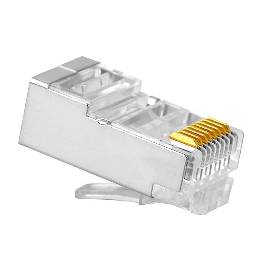 jixopn 100pcs Ethernet Cable Head RJ45 CAT6 Connector for Ethernet Cable (Silver)