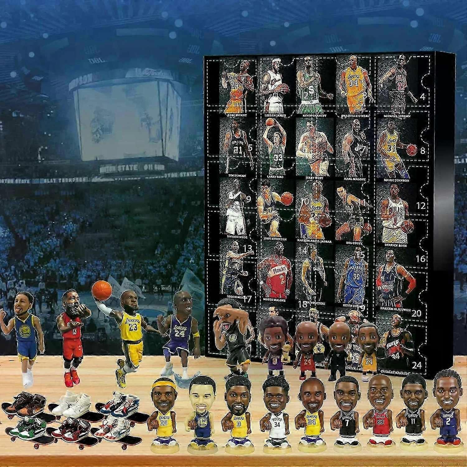 Christmas Doll Advent Calendar 24pcs 3D Basketball Player Figures Advent Calendar, Christmas Countdo