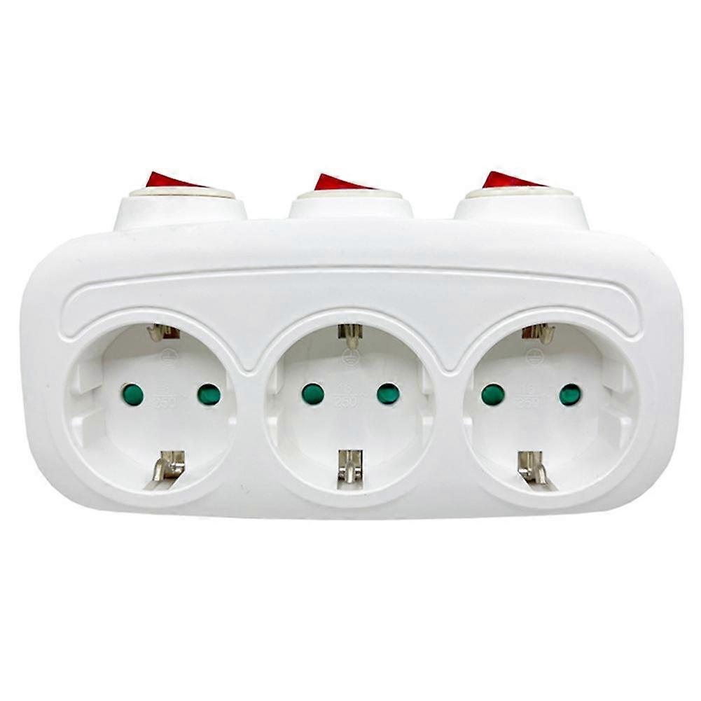 Child Protection Adapter Plug 16A 250V White ABS Multi Socket Outlet Safe Durable Easy Use