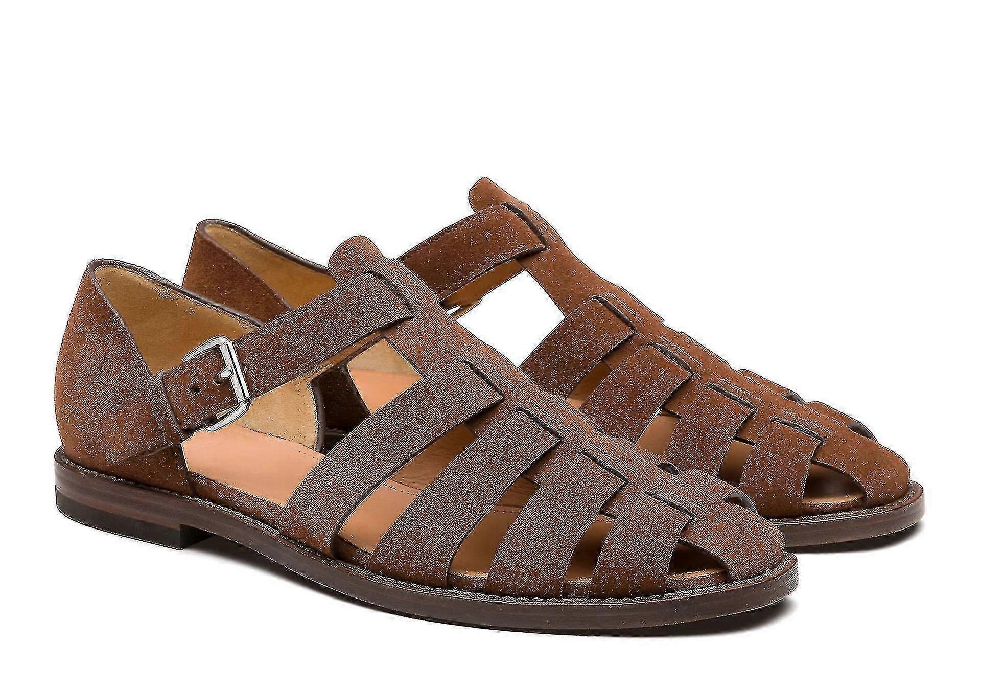 Sandales à bout fermé pour hommes Italien fait à la main en cuir d’extérieur