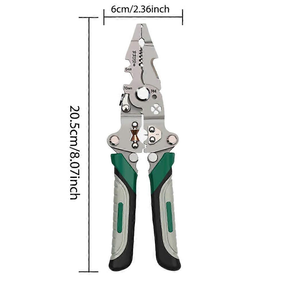 Foldable wire stripper, pulley design multi-function electrician wire splitter wire winding pliers crimping pliers hand tool