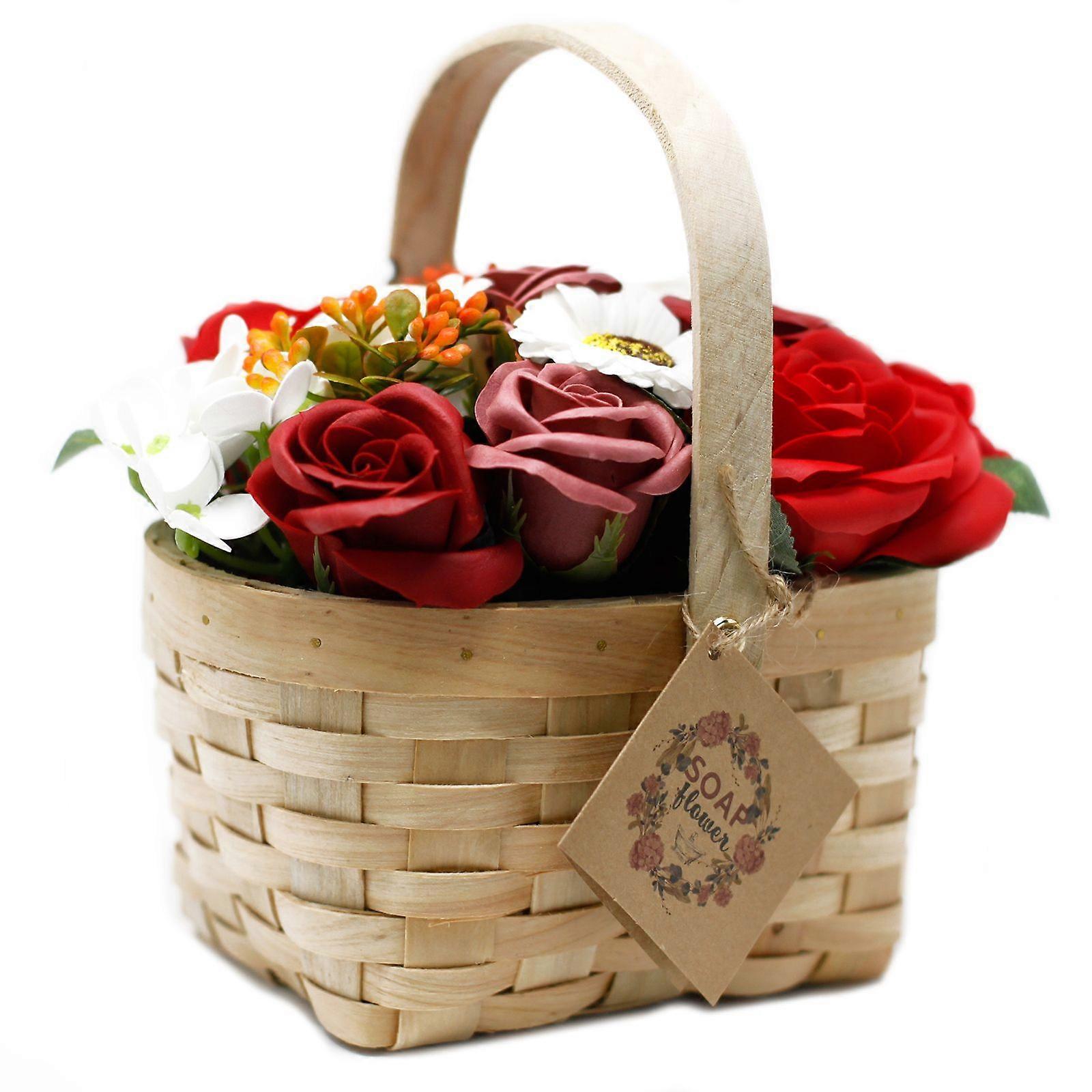 Large Red Bouquet in Wicker Basket X 1