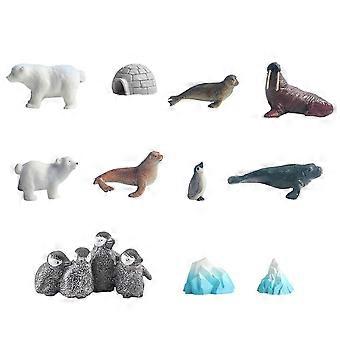 Exquisites Iglu-Pinguin-Figurenset zur Dekoration von Aquarien mit Eisberg-Aquarienlandschaft