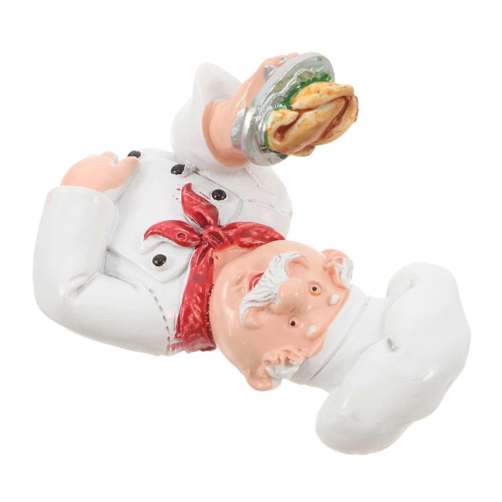 Creative Chef Figurine Wall Hook with Adhesive Mount for Kitchen Keys Bathroom Storage Decor