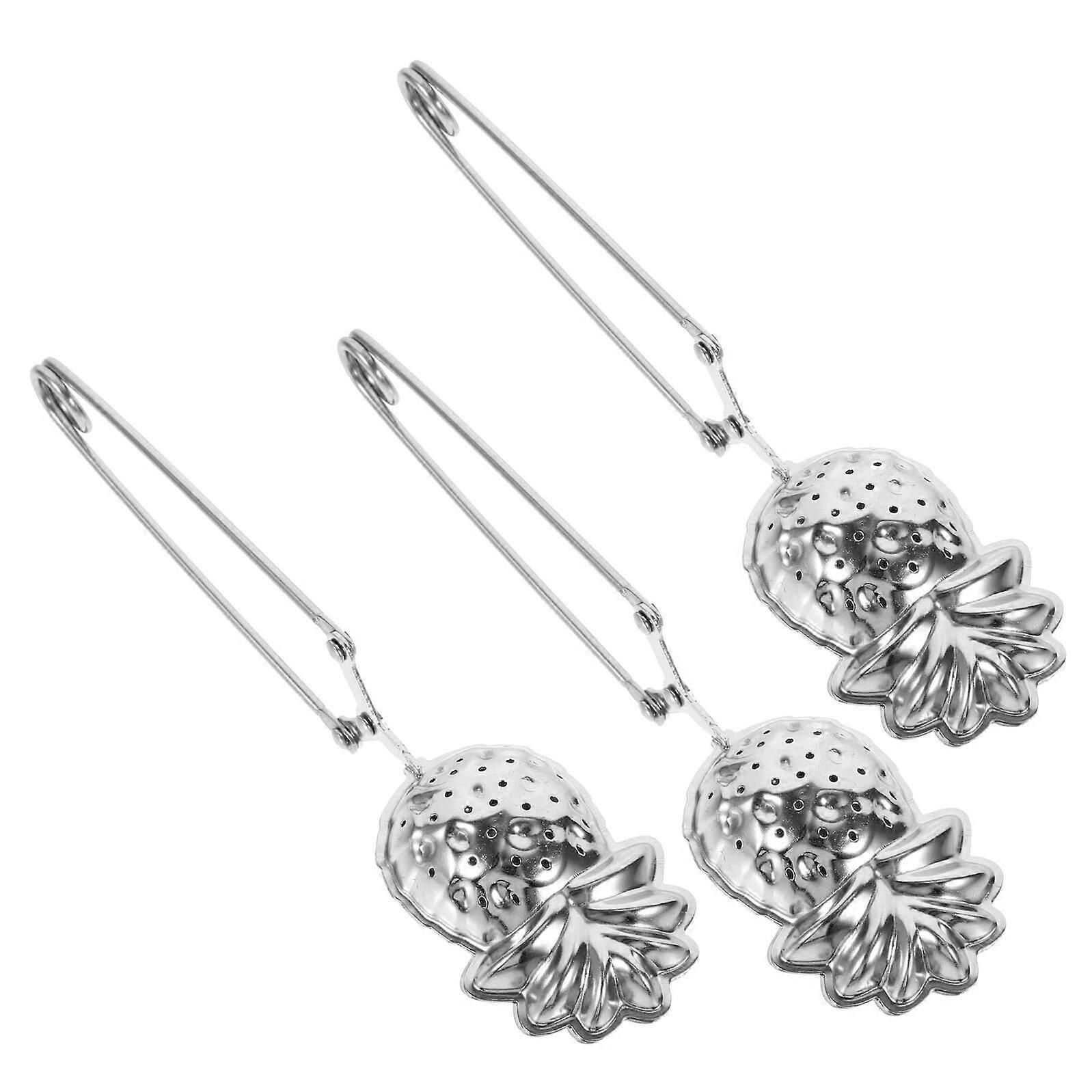 3Pcs Stainless Steel Pineapple Tea Infuser Set, Reusable Fine Mesh Strainer for Loose Leaf