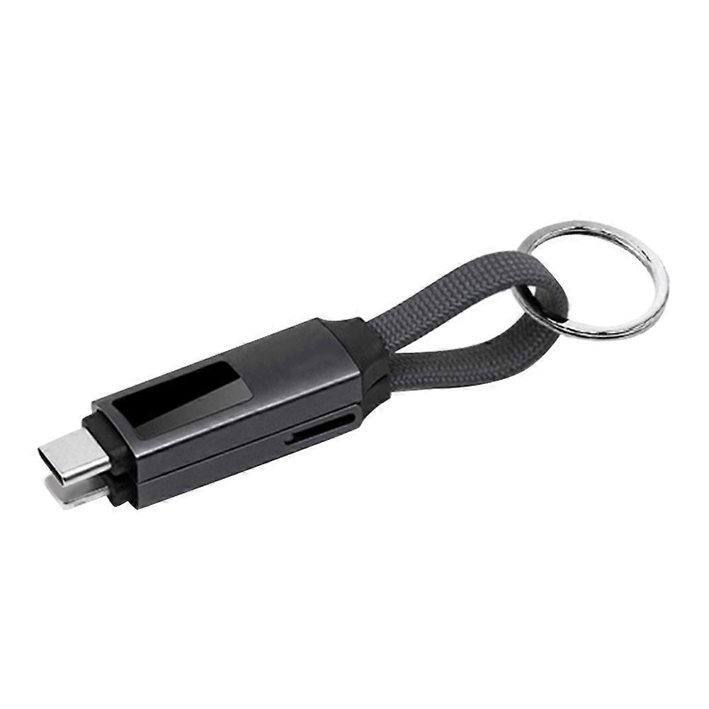 100W Keychain USB Type-C Fast Charging Data Cable Gray