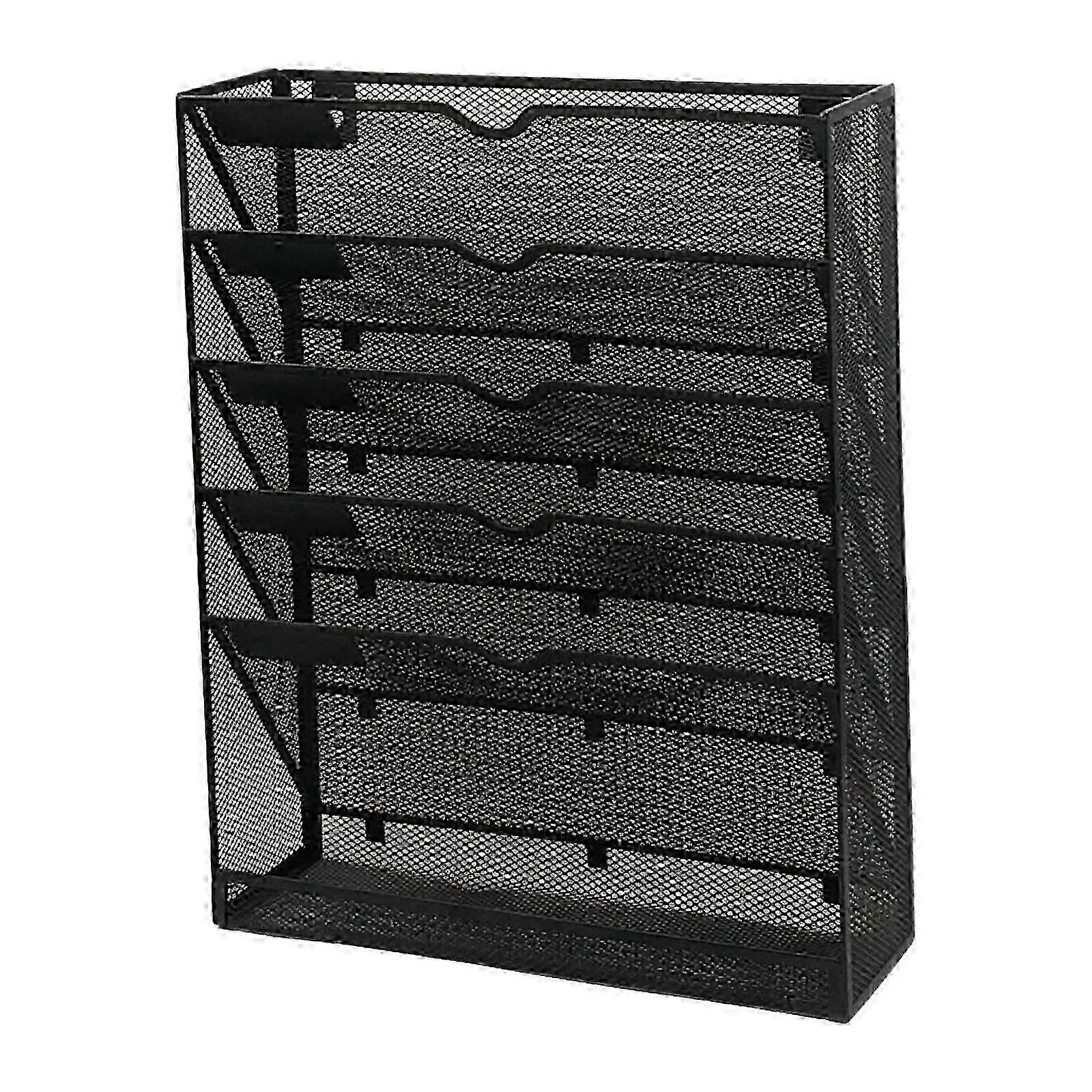 5 Pocket Wall File Holder Easily Installation Wall Mount Paper Folder Holder w