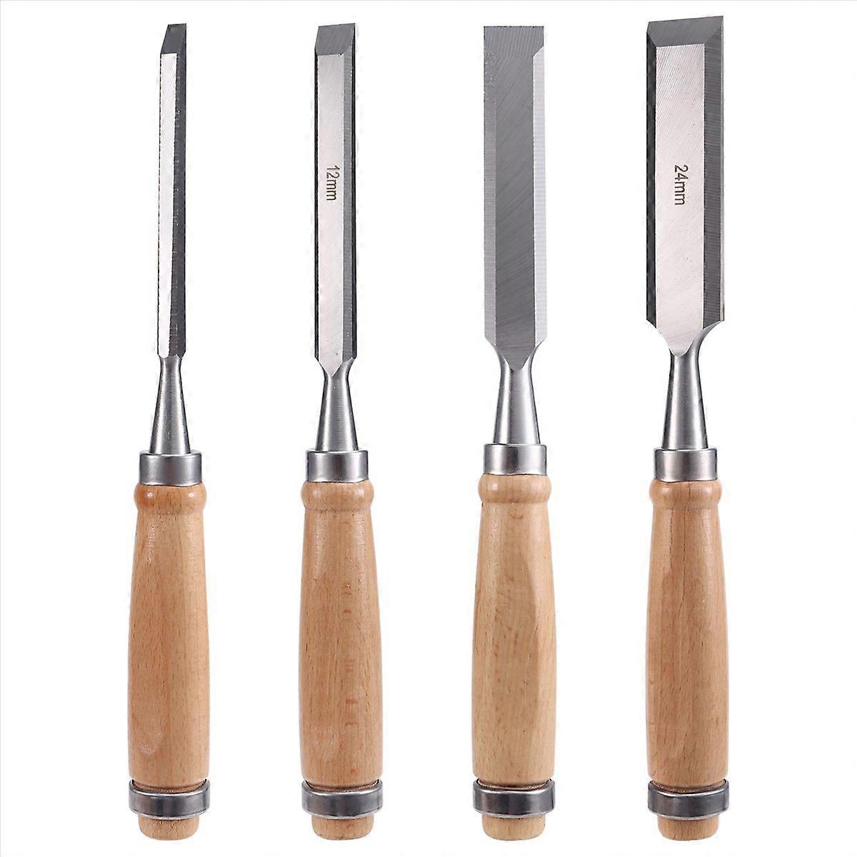 4Pcs Wood Chisels Tool Set for Carpenter 6/12/18/24mm