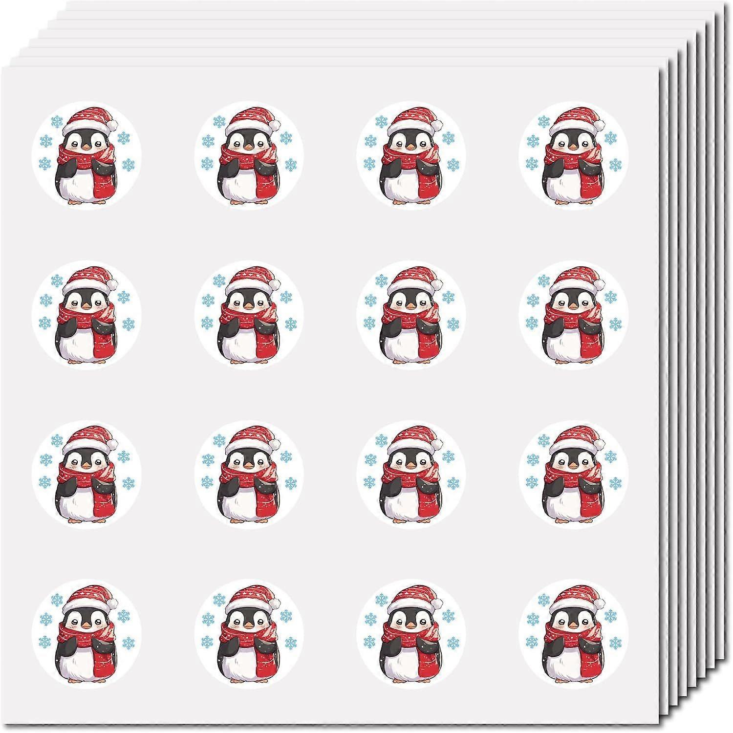 128 Pcs Penguin Sticker Animal Stickers Christmas Elements Display Vinyl Self-Adhesive Dots Labels Scrapbook DIY Craft Window Door Display for Window 