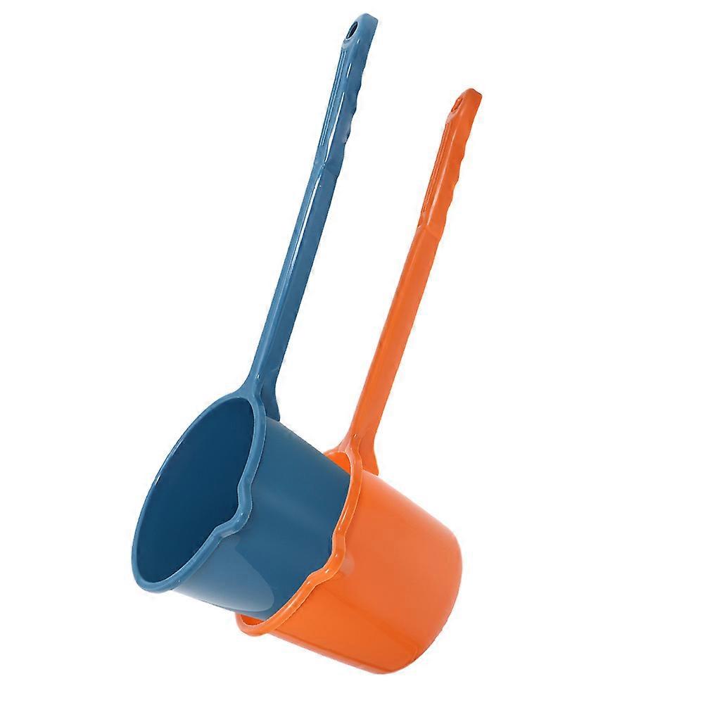 Long Handle Plastic Water Scoop for Bathing 2Pcs with Comfortable Grip Design