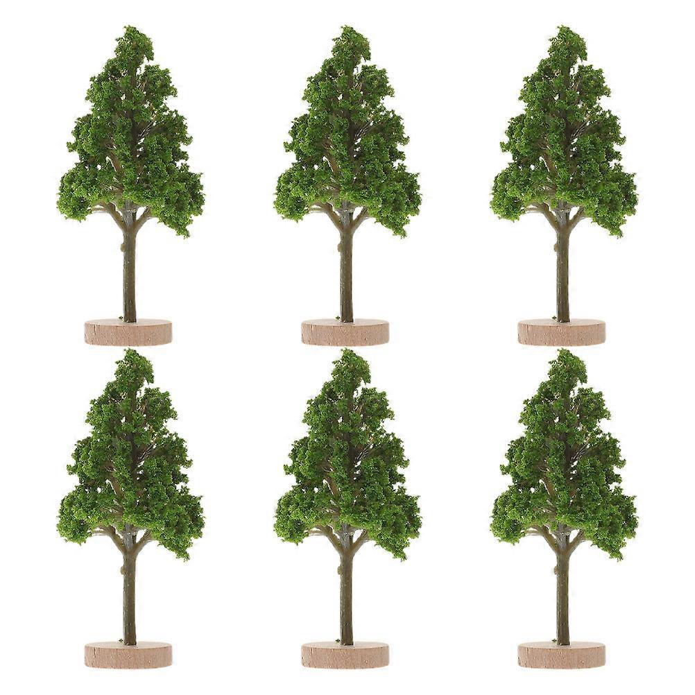 Plastic Wood Miniature Road Tree for Model Decor 6Pcs Set