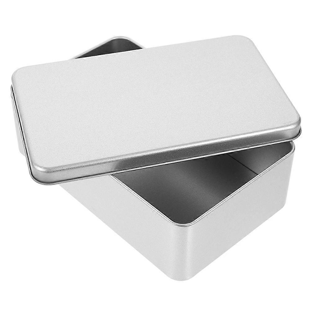 Cookie Tinplate Storage Box Silver Metal for Baking Large Capacity