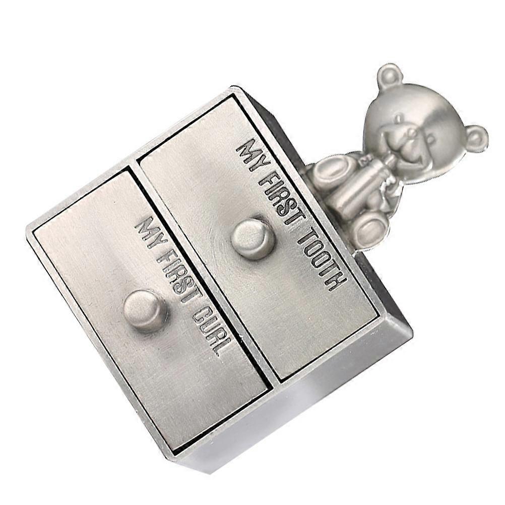 Deciduous Tooth Organizer For New-born Babies Family Memory Portable 1Set Silver