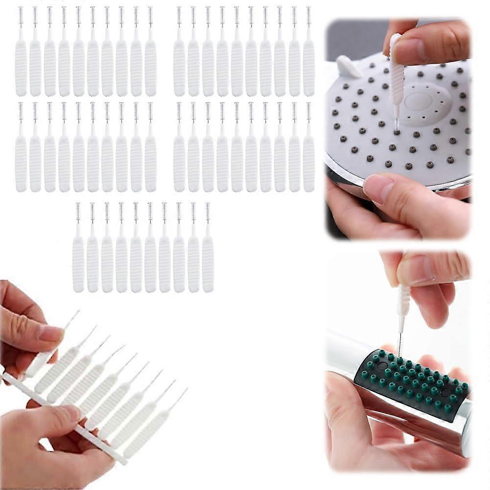 Shower Head Cleaning Brush Set 50pcs for Deep Cleaning and Mineral Deposit Removal with Storage Box