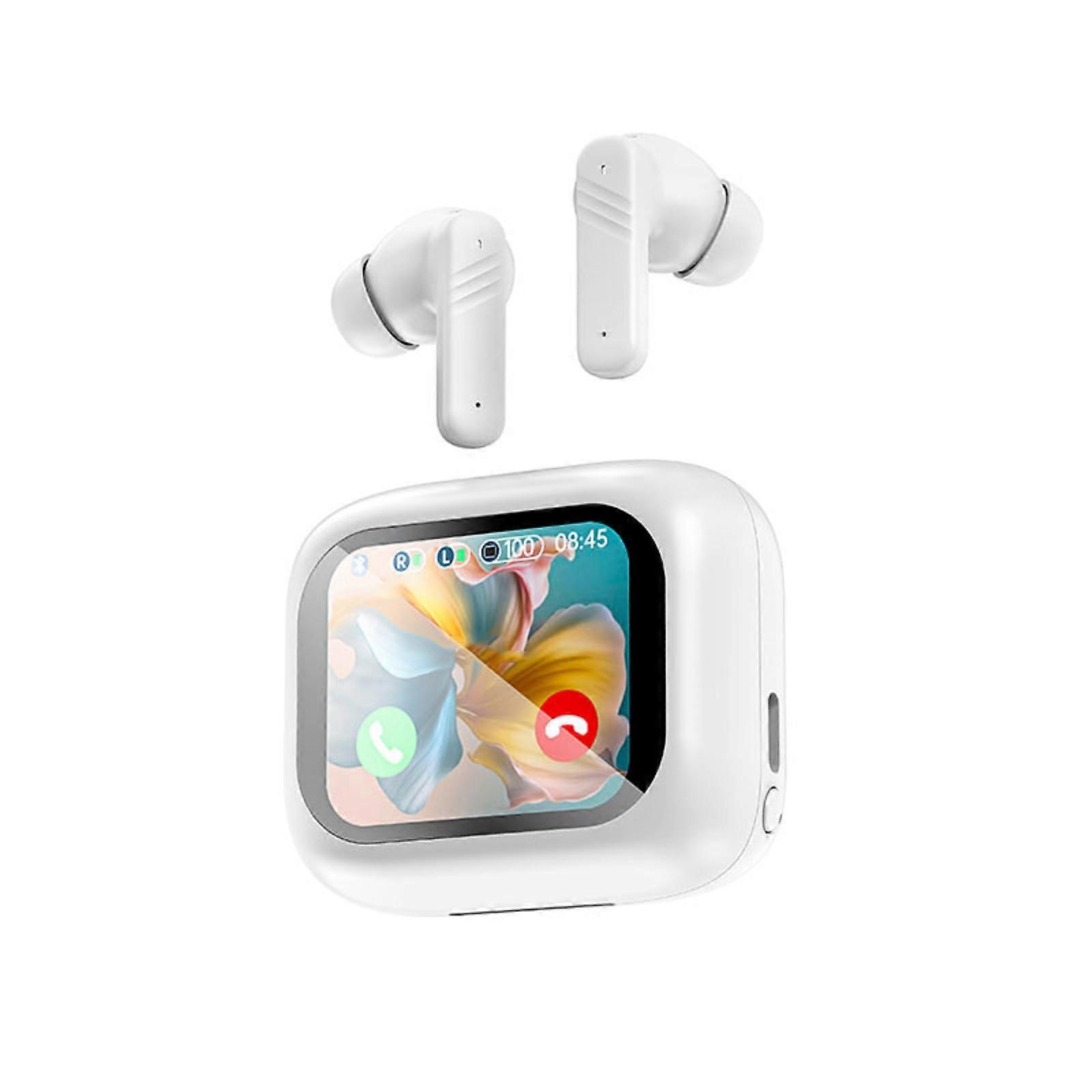 Wireless Noise Cancelling Earbuds with Smart Touch Screen, ANC ENC, EQ Modes for iPhone and Android