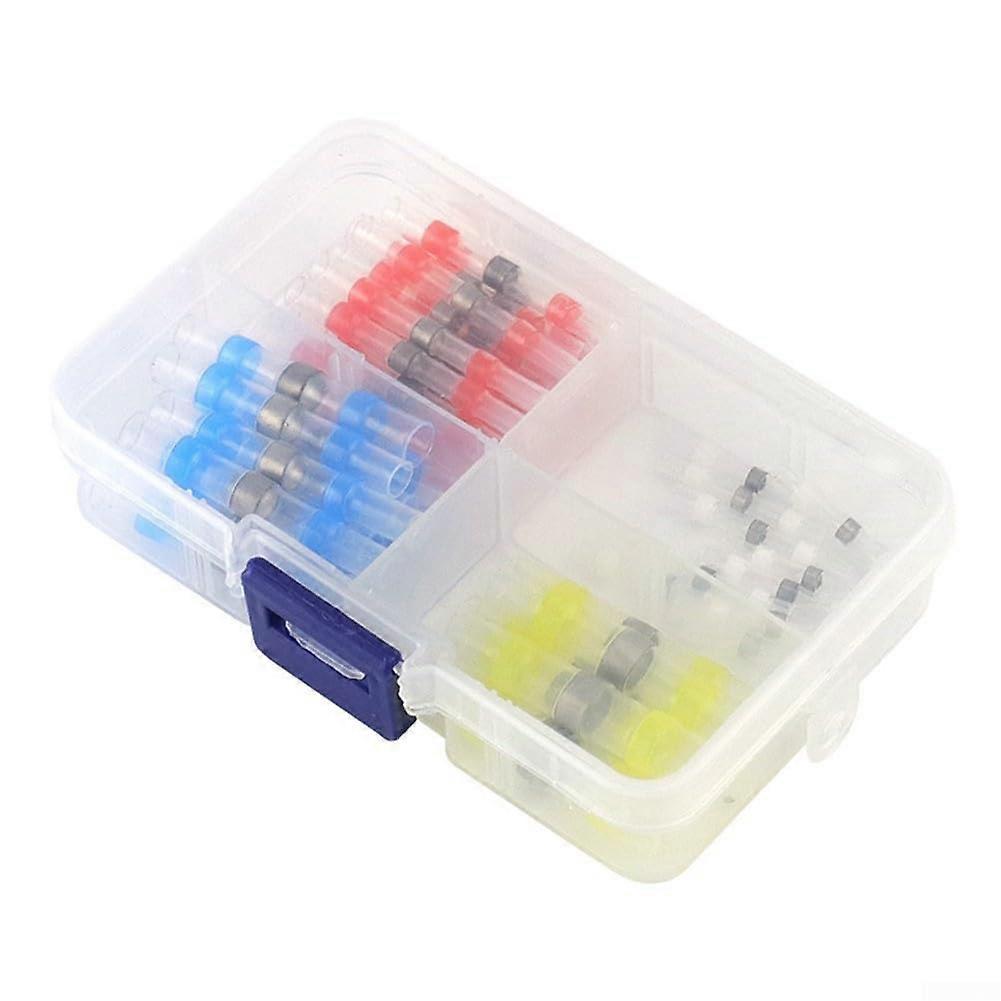 50PC Heat Shrink Terminal Connectors Kit, Waterproof Seal Sleeve, Tin Ring, for Electrical Wire Butt Connections