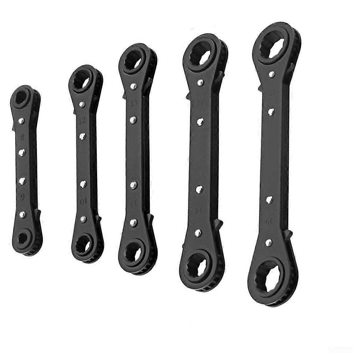 Ratcheting Wrench Set Chrome Finish Slim Head MultiSize 6mm8mm for Automotive