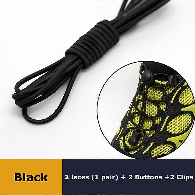 Elastic No Tie Shoelaces for Sneakers Stretching Quick Lazy Rubber Round Shoestrings Pair Non Slip