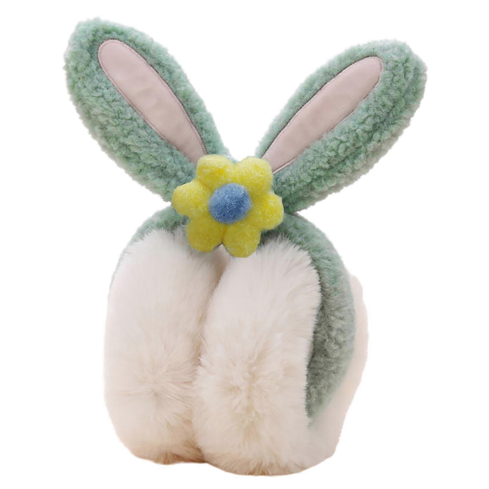 Ear Warmers Foldable Comfortable Touching Soft Texture Rabbit Shape Floral Ear Covers For Winter