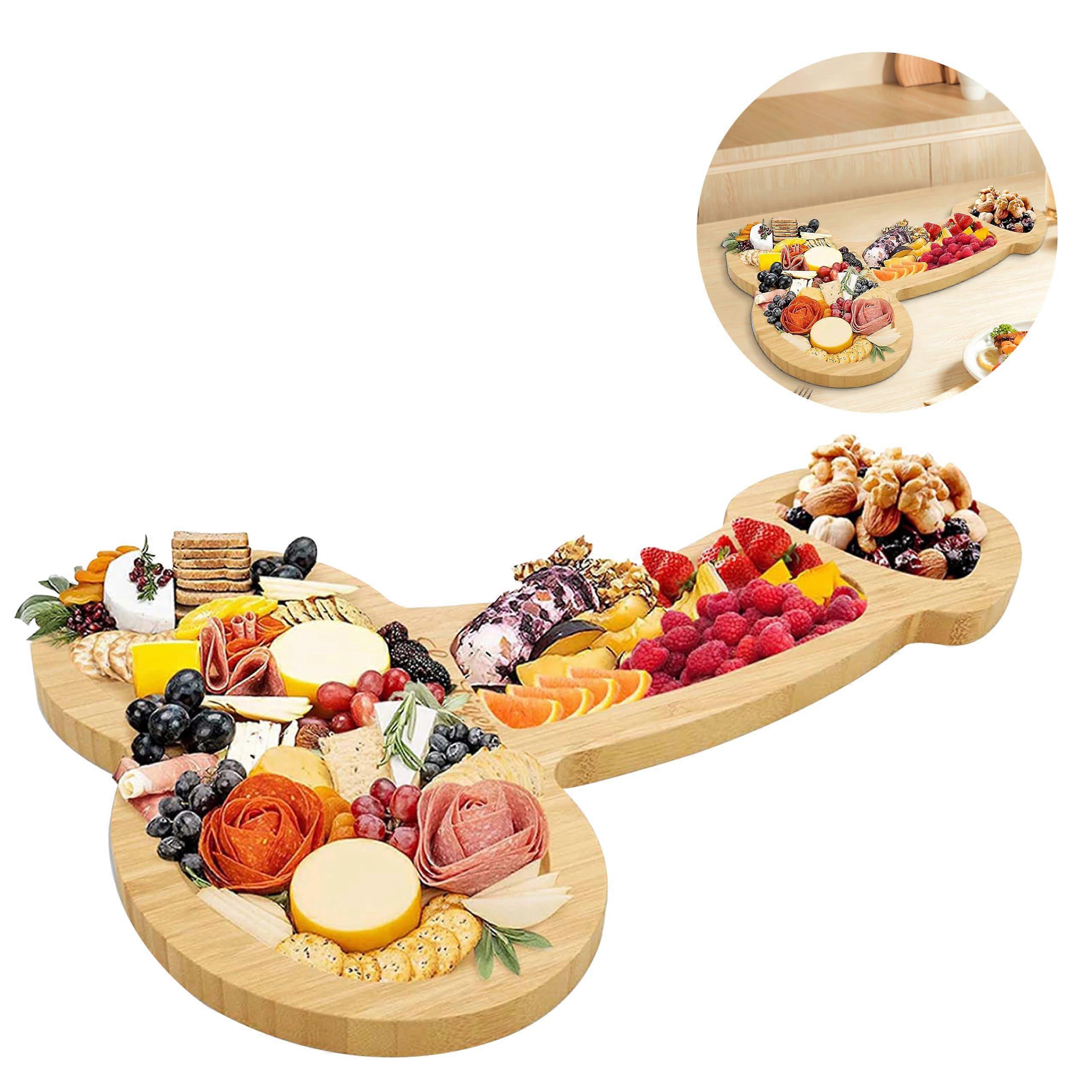Large Bamboo Charcuterie Board Gift Set with Durable Serving Surface for Weddings and Parties