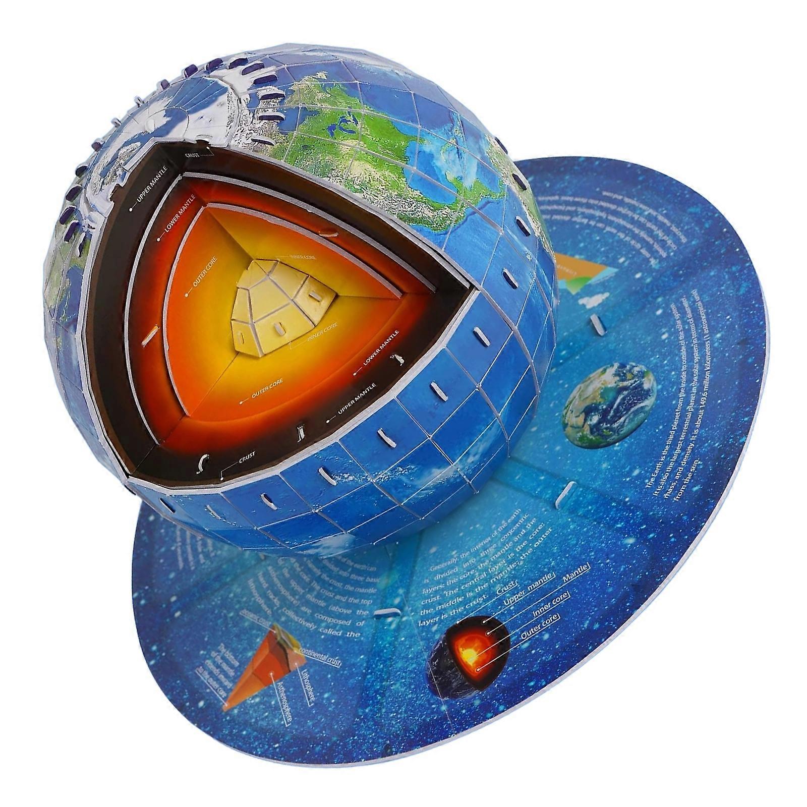 Interactive Paper Earth Structure Model Easy Assembly Geology Teaching Tool For Students Teachers Geography Study Multicolor