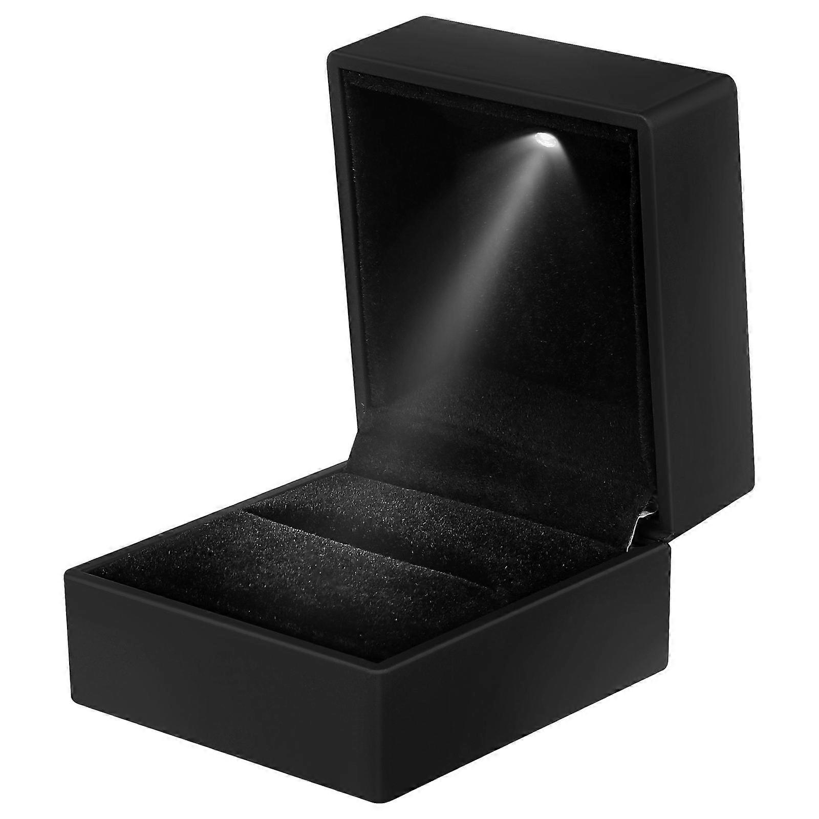 Wedding Ring Box Vorcool with LED Lighting for 1 Piece Ring Gift