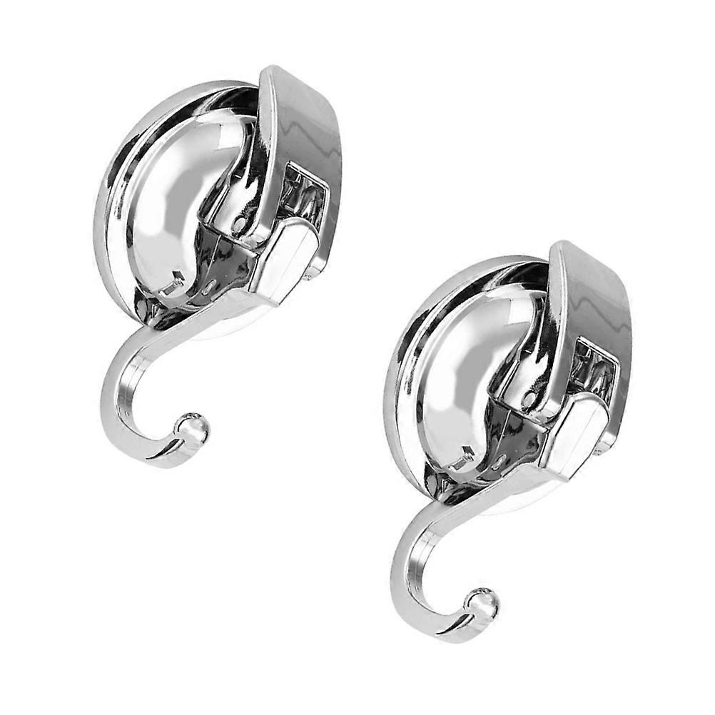 Wall Mounted Suction Cup Hooks for Hanging 2Pcs Silver Coat Hooks