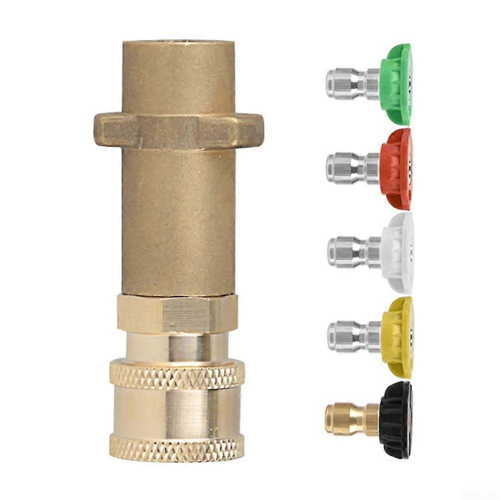 Brass Pressure Washer Adapter with 5 Quick Connect Nozzles for  Pressure Deep Cleaning