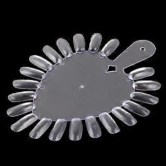 Clear Plastic False Nail Display Heart Shaped 21 Tips Stand for Manicure and Nail Art