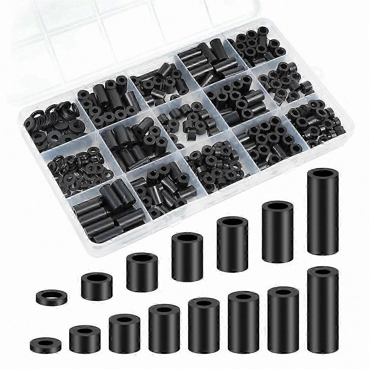 Assorted Nylon and Plastic Spacers Kit, 345 Pieces M3 Electrical Screw Washers for Outlet Fixing